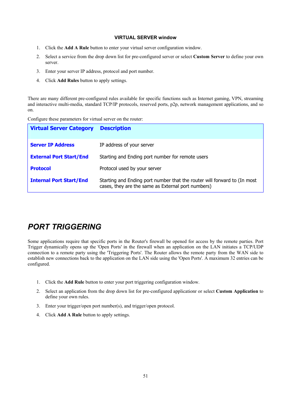 Port triggering | D-Link DSL 2740B User Manual | Page 61 / 115