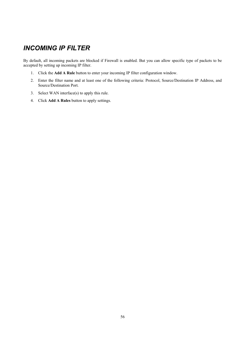 Incoming ip filter | D-Link DSL 2740B User Manual | Page 66 / 115