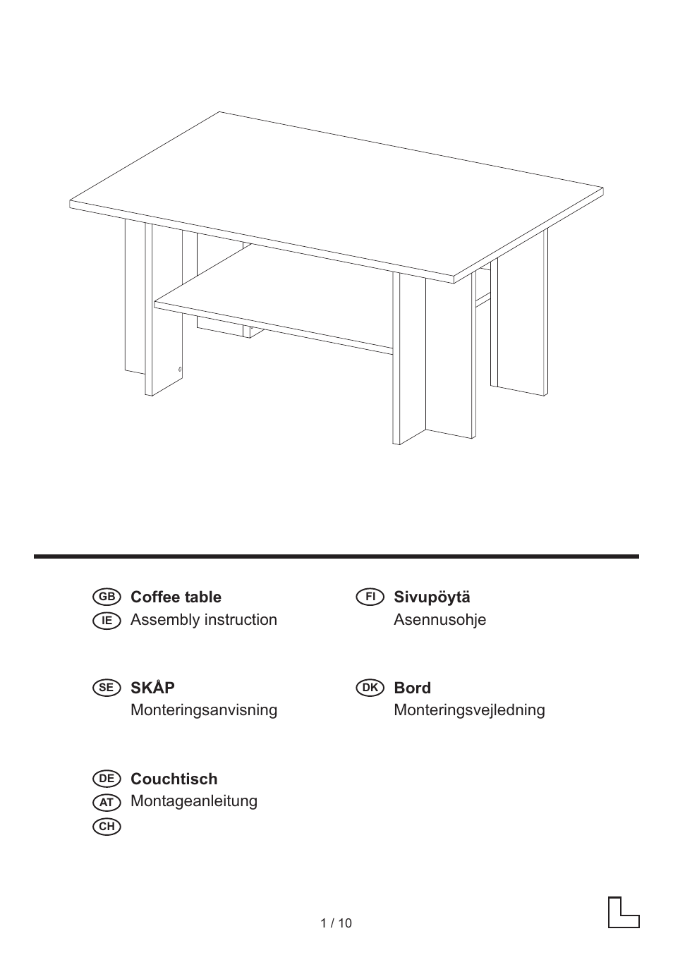 Livarno COFFEE TABLE User Manual | 10 pages