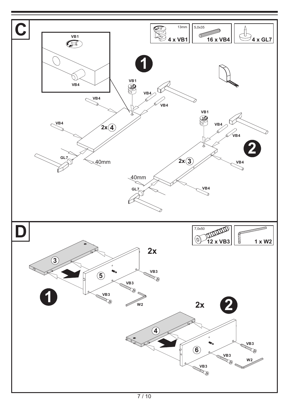 Livarno COFFEE TABLE User Manual | Page 7 / 10