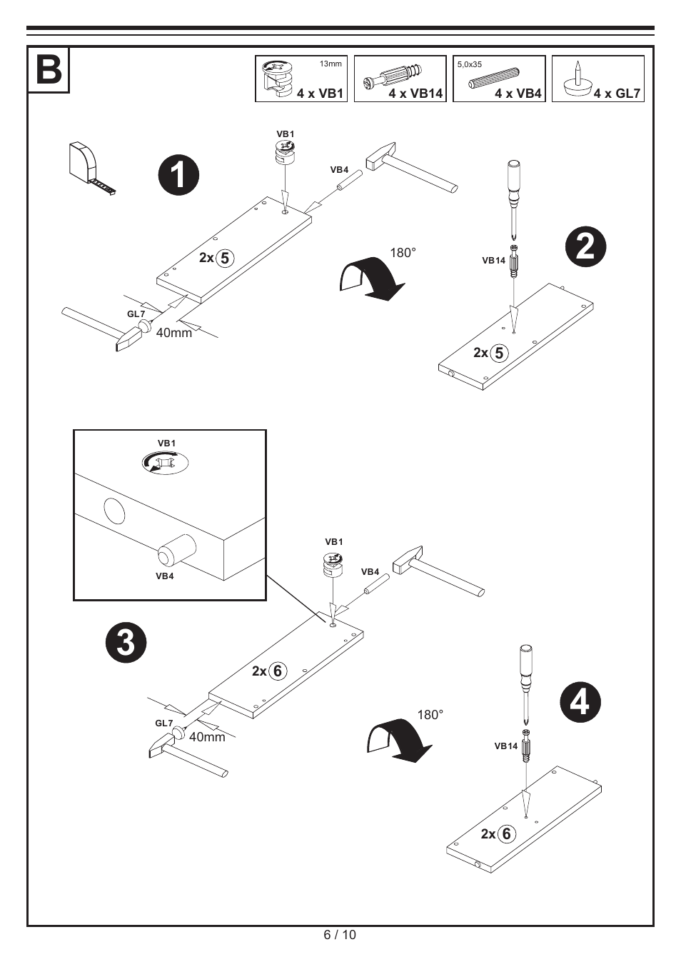 Livarno COFFEE TABLE User Manual | Page 6 / 10