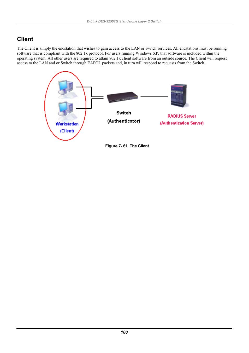 Client | D-Link DES-3250TG User Manual | Page 110 / 186