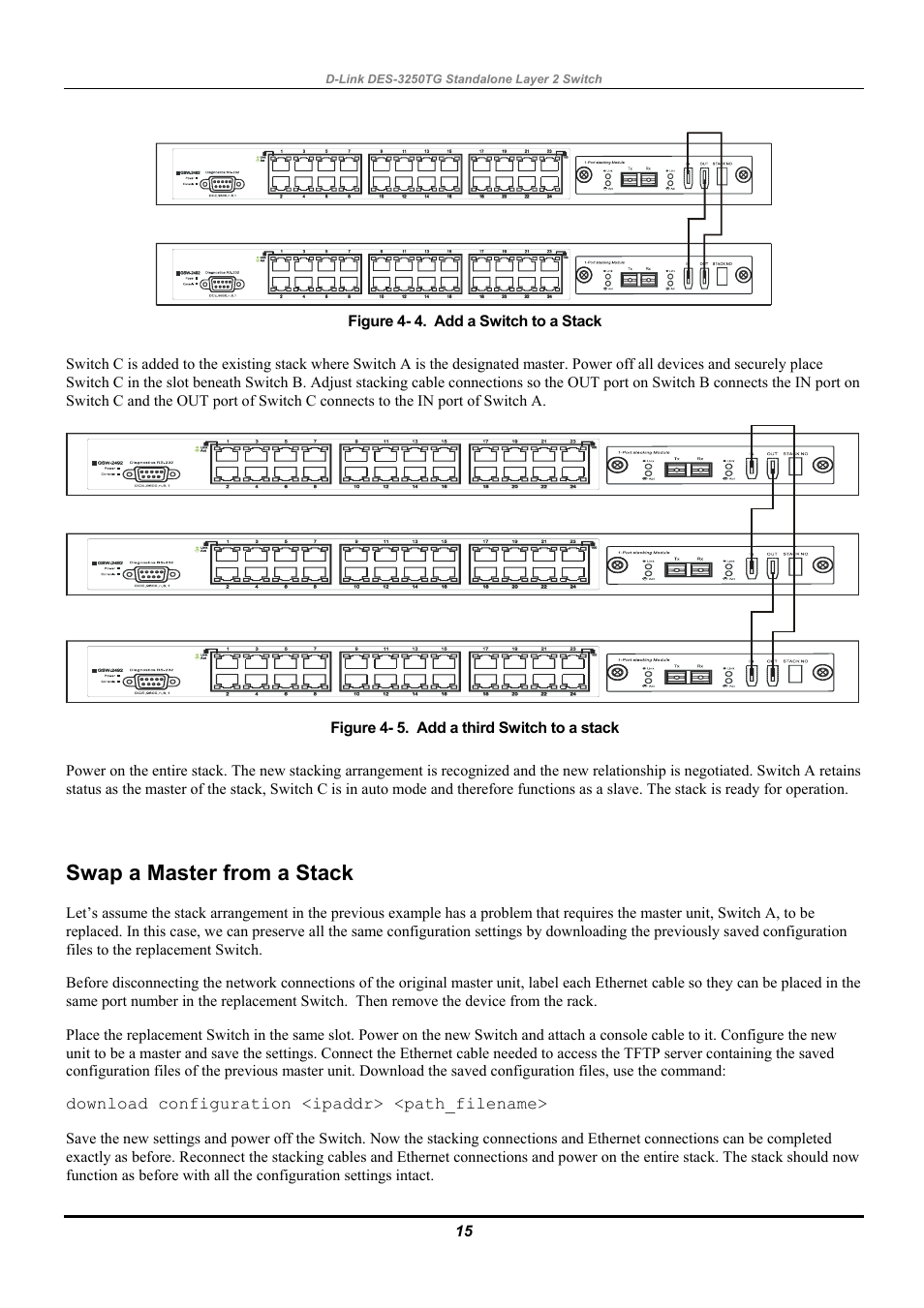 Swap a master from a stack | D-Link DES-3250TG User Manual | Page 25 / 186