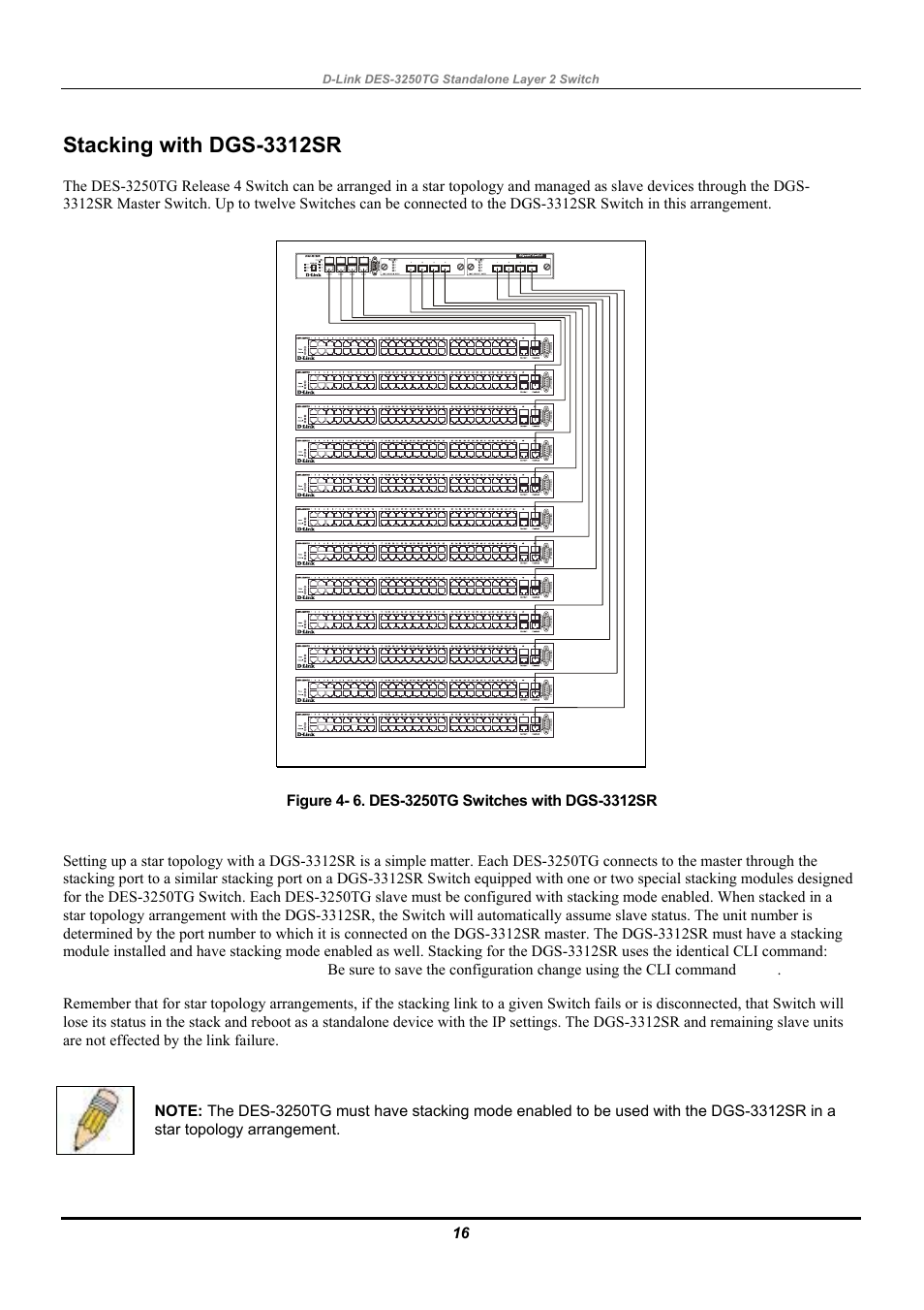 Stacking with dgs-3312sr | D-Link DES-3250TG User Manual | Page 26 / 186