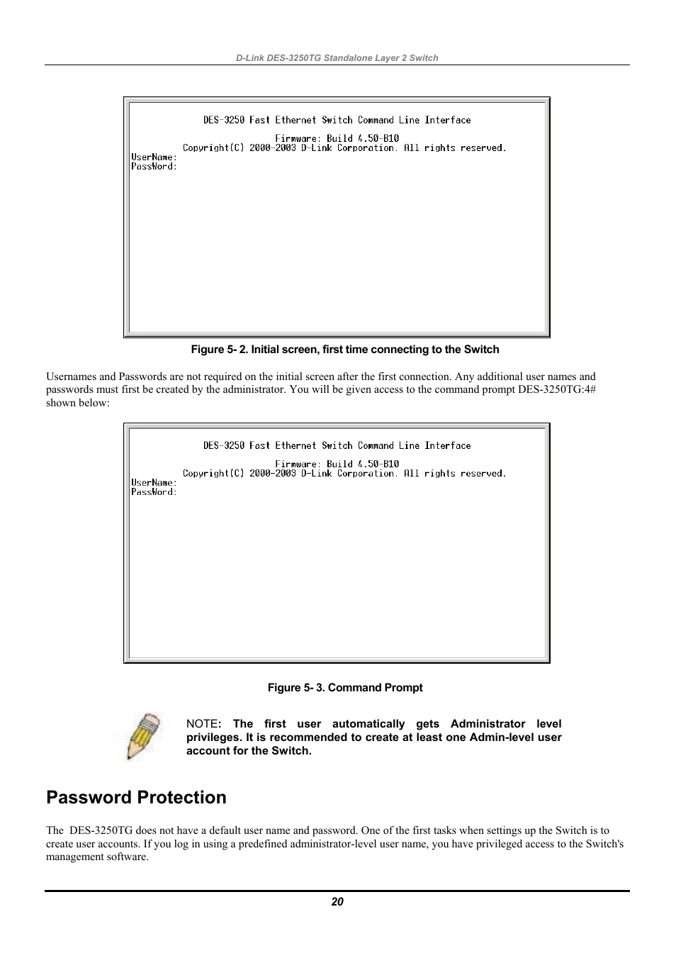 Password protection | D-Link DES-3250TG User Manual | Page 30 / 186