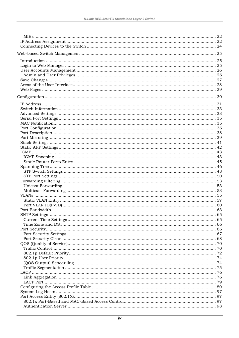 D-Link DES-3250TG User Manual | Page 4 / 186