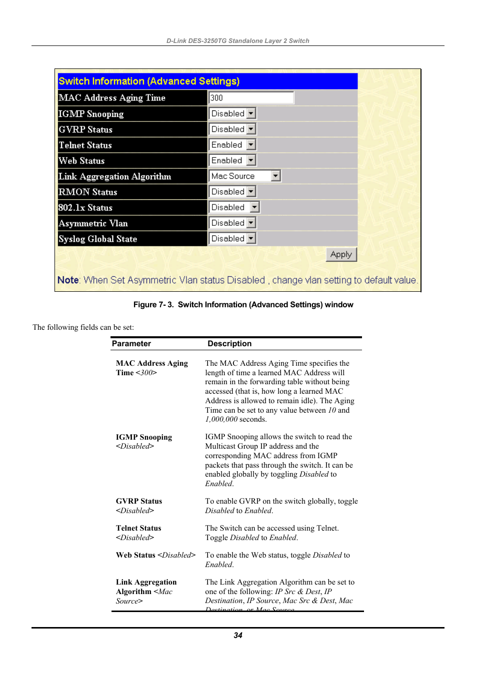 Serial port settings, Mac notification | D-Link DES-3250TG User Manual | Page 44 / 186