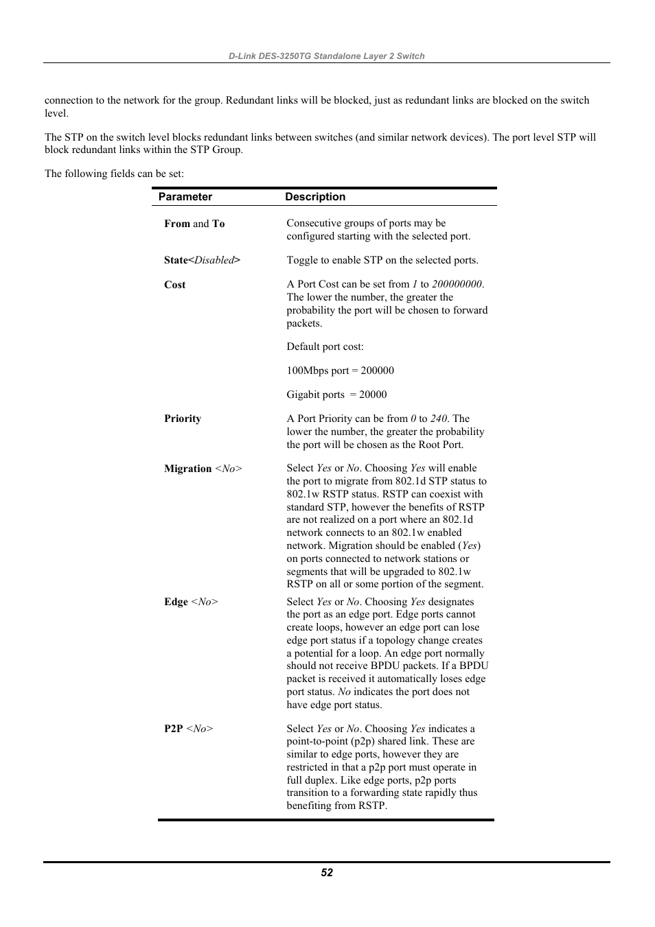 D-Link DES-3250TG User Manual | Page 62 / 186