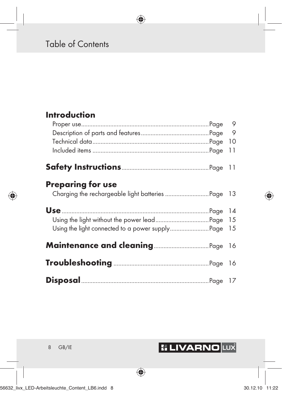 Livarno Z30503-BS User Manual | Page 6 / 16