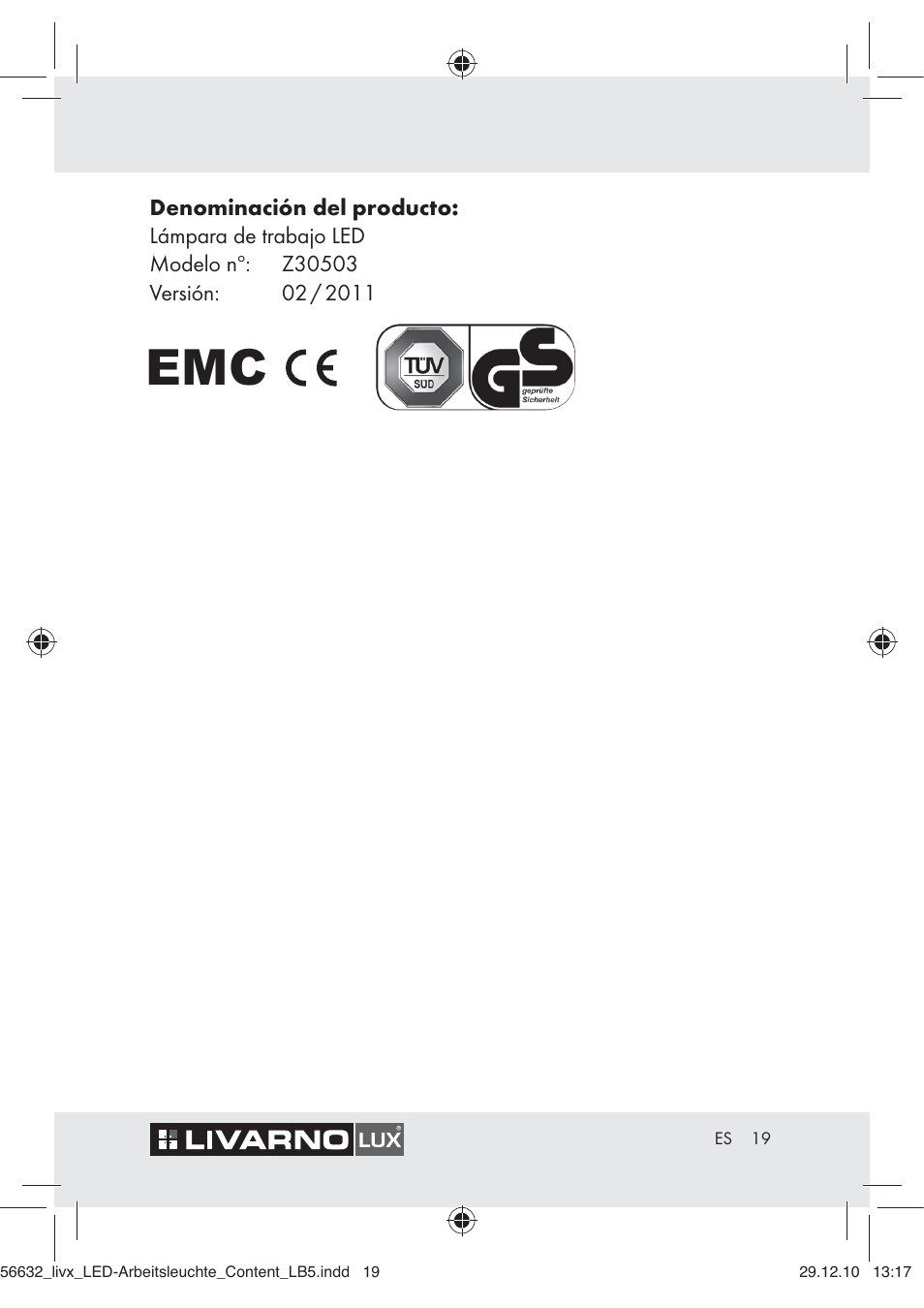 Livarno Z30503-BS User Manual | Page 17 / 62