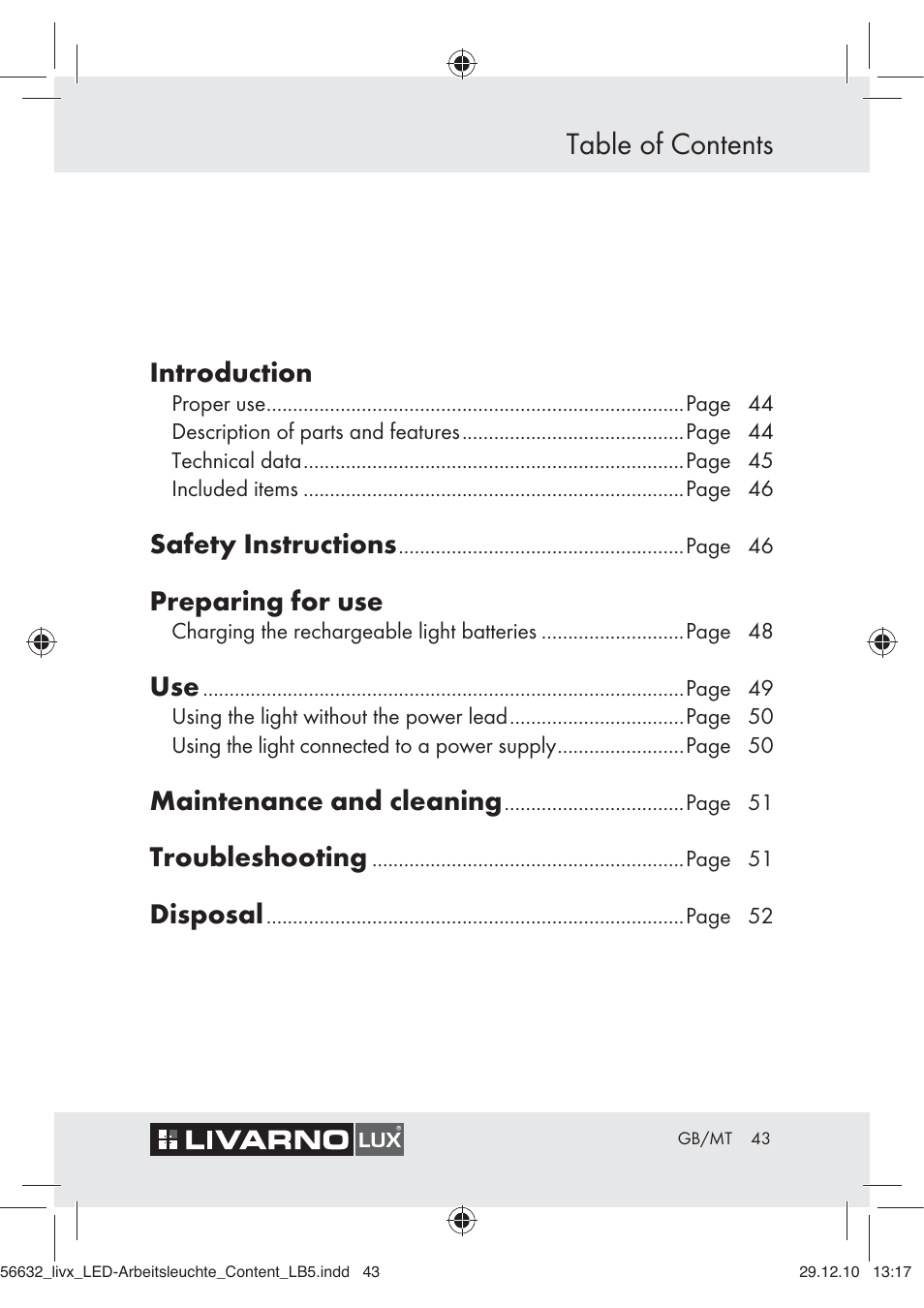 Livarno Z30503-BS User Manual | Page 41 / 62