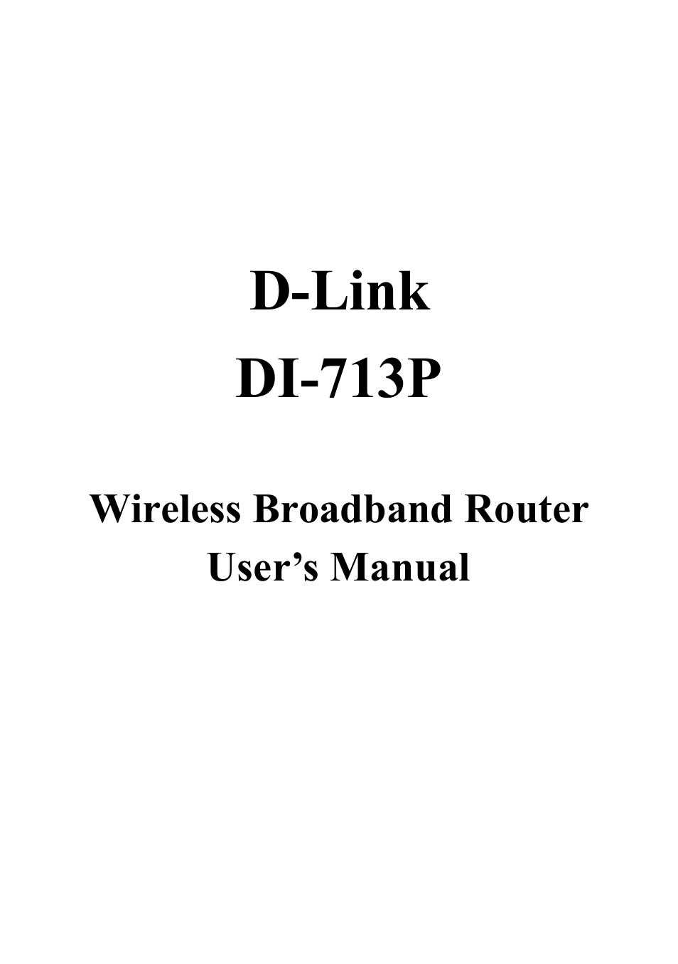 D-Link DI-713P User Manual | 80 pages