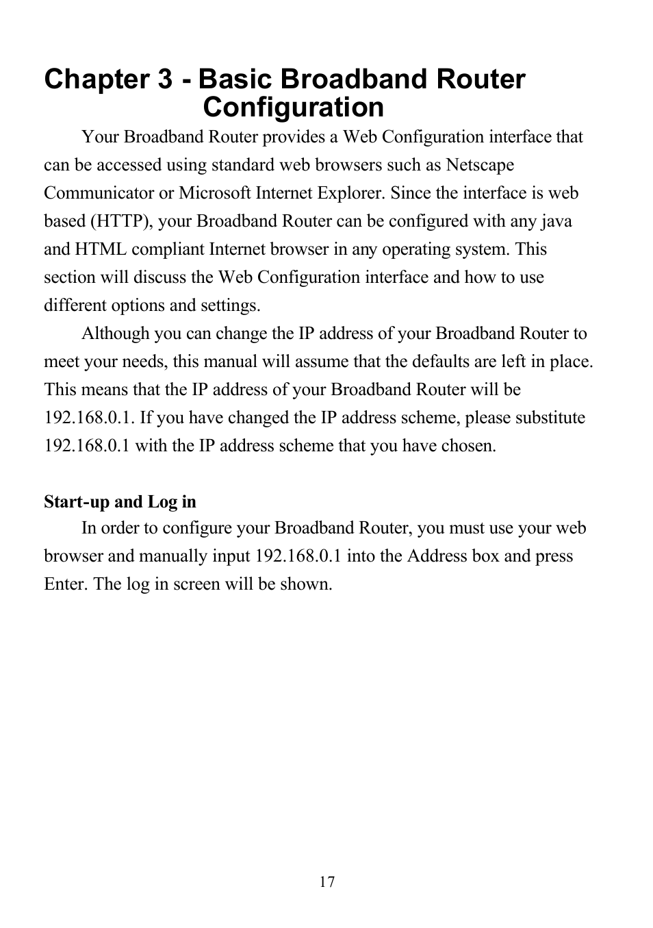 Chapter 3 - basic broadband router configuration | D-Link DI-713P User Manual | Page 17 / 80