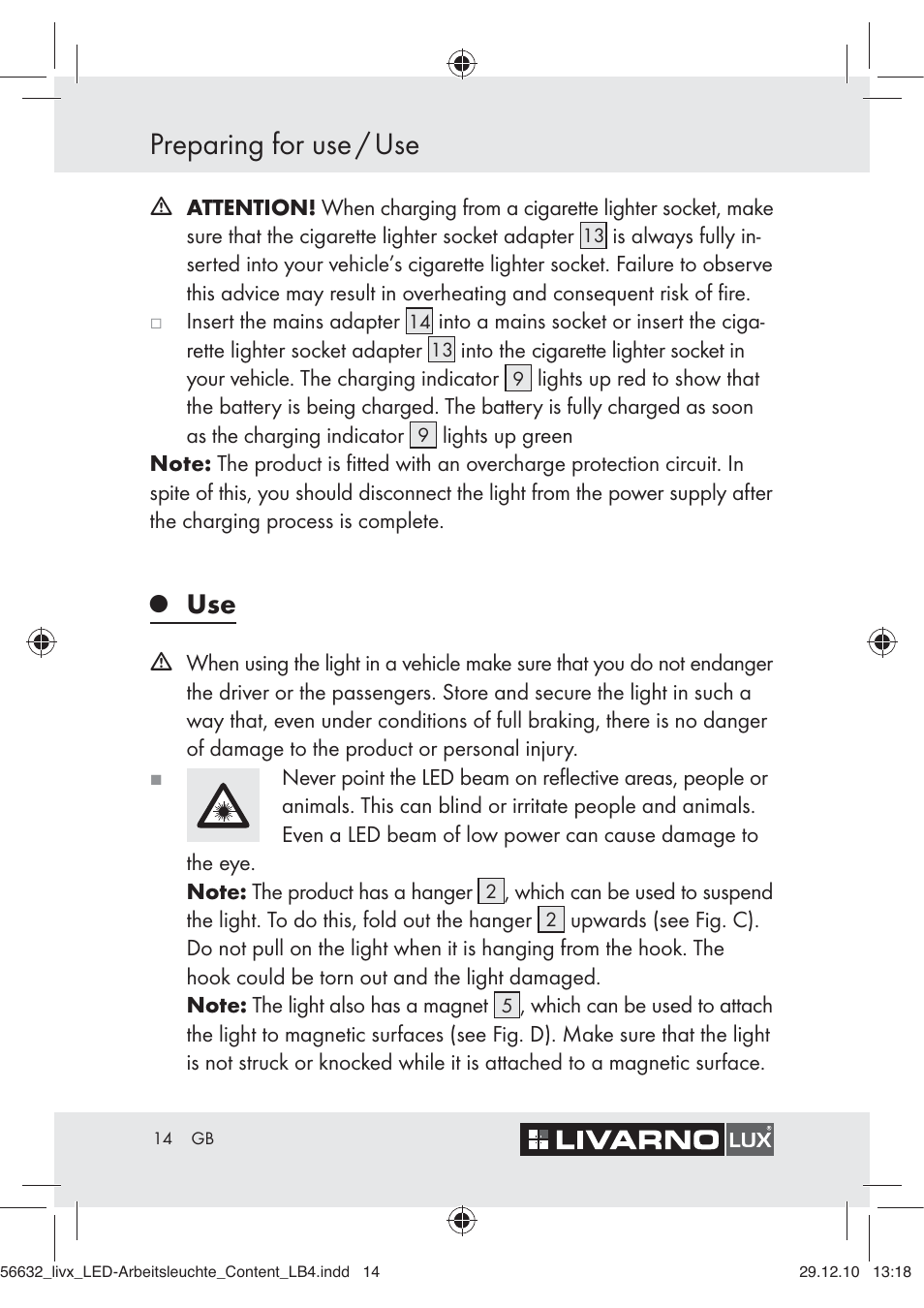 Preparing for use / use | Livarno Z30503-BS User Manual | Page 12 / 82