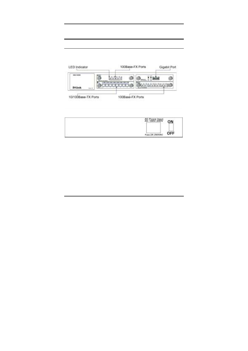 Device description, features and capabilities, Des-1200m front and rear panels, Des-1200m f | Ront and, Anels | D-Link DES-1200M User Manual | Page 8 / 48