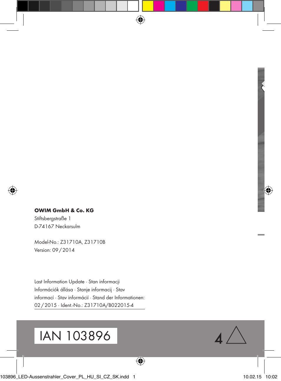 Livarno Z31710A, Z31710B User Manual | Page 63 / 63