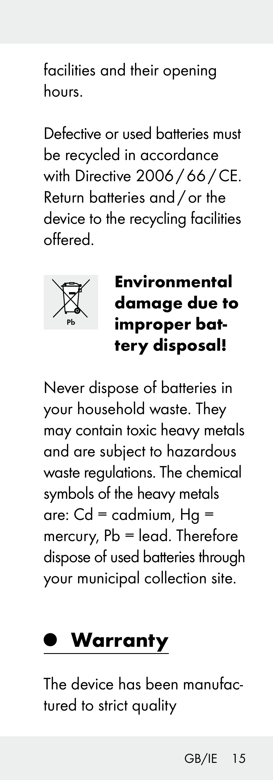 Warranty | Livarno 102738-14-01/ 102738-14-02 User Manual | Page 15 / 102