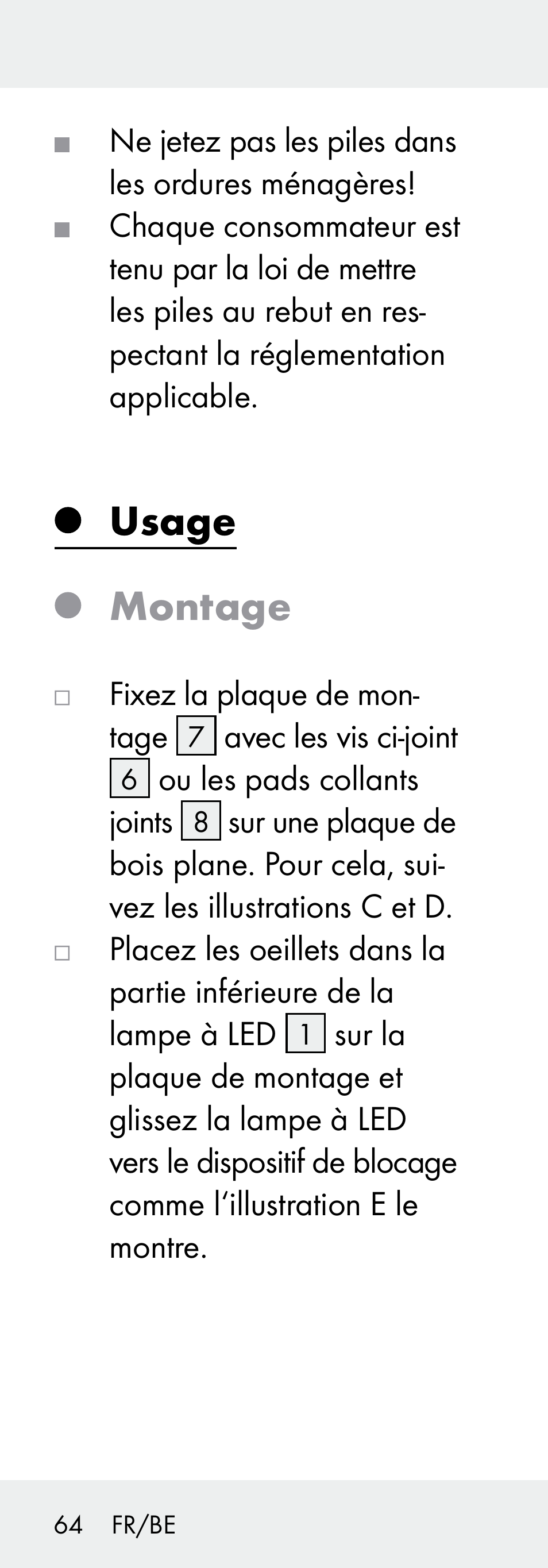 Usage montage | Livarno 102738-14-01/ 102738-14-02 User Manual | Page 64 / 102
