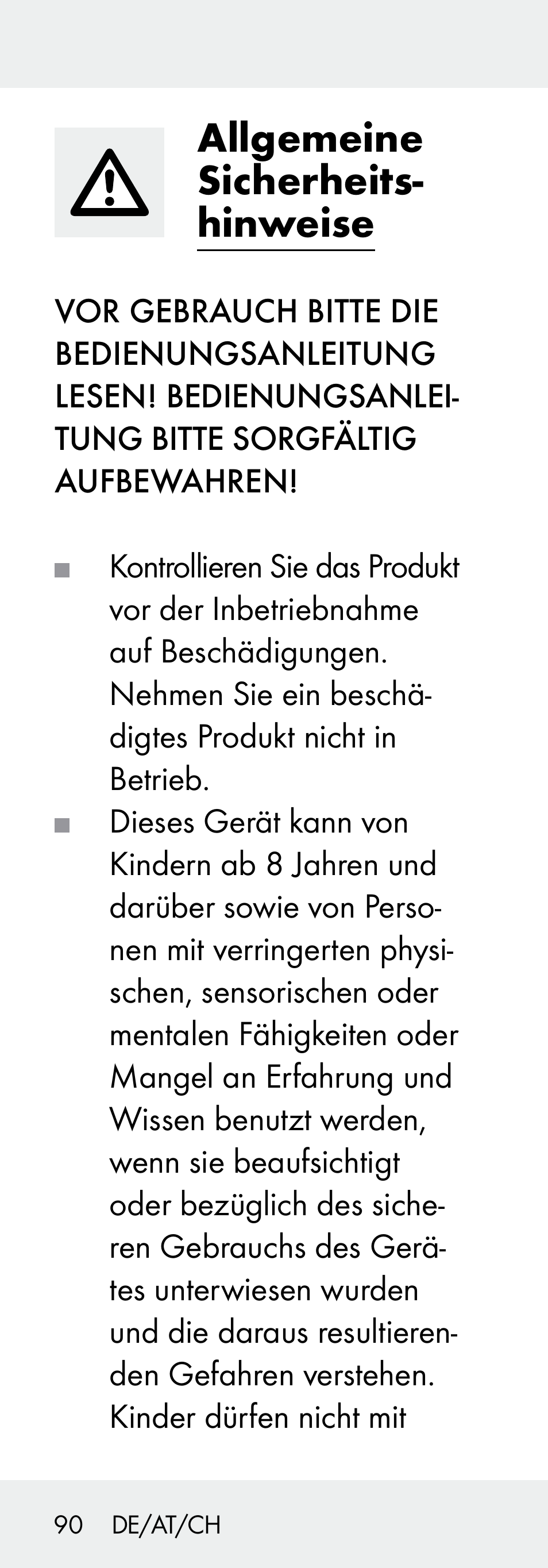 Allgemeine sicherheits- hinweise | Livarno 102738-14-01/ 102738-14-02 User Manual | Page 90 / 102