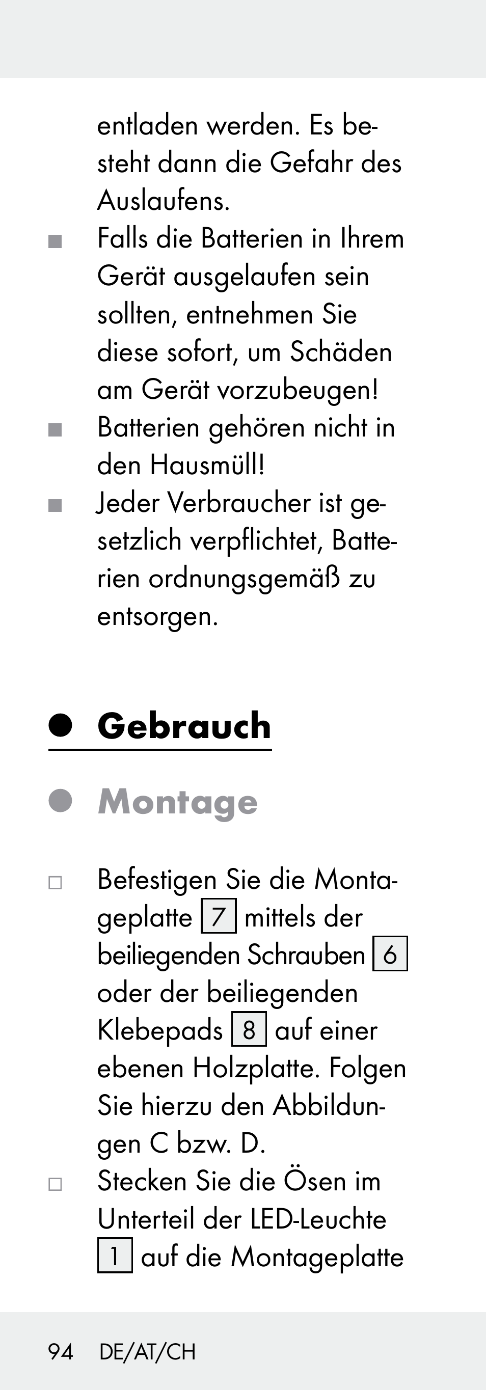 Gebrauch montage | Livarno 102738-14-01/ 102738-14-02 User Manual | Page 94 / 102