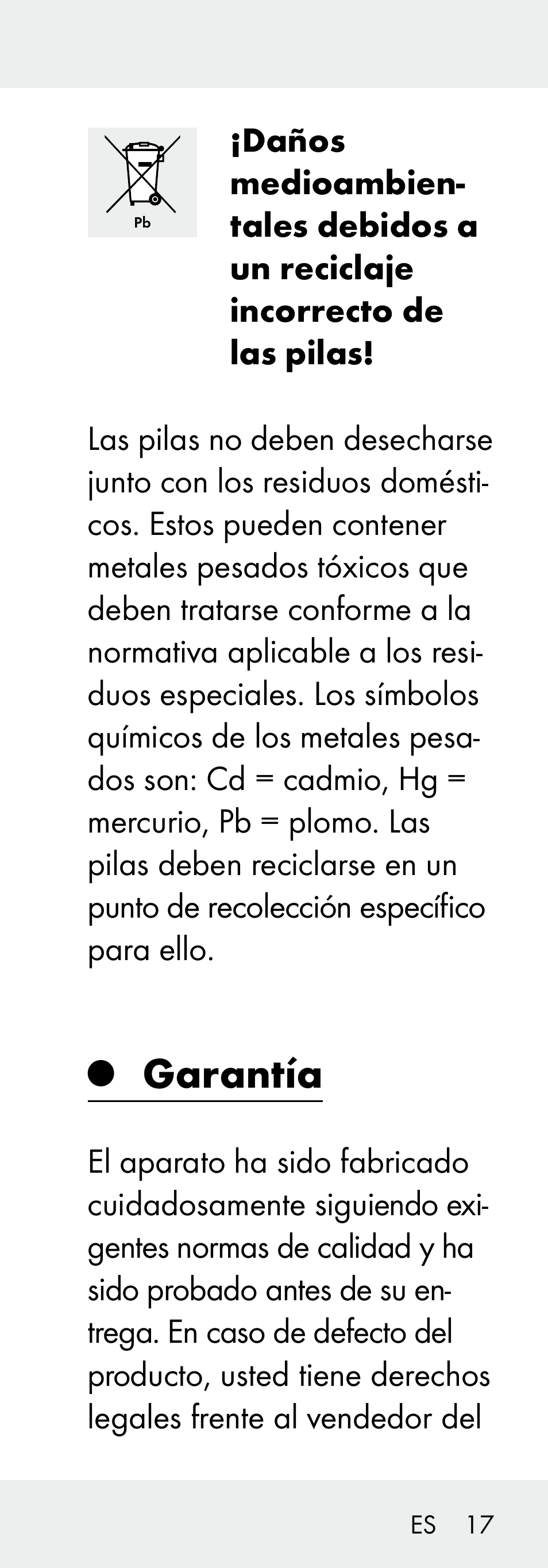 Garantía | Livarno 102738-14-01/ 102738-14-02 User Manual | Page 17 / 78