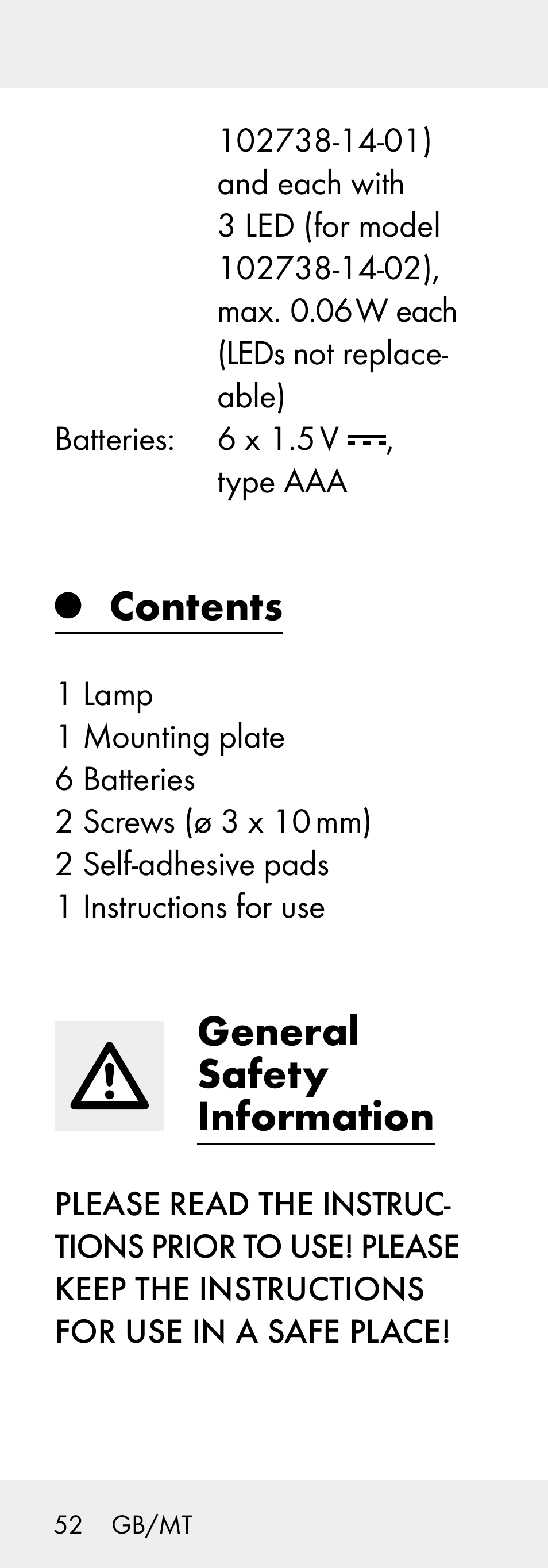 Livarno 102738-14-01/ 102738-14-02 User Manual | Page 52 / 78