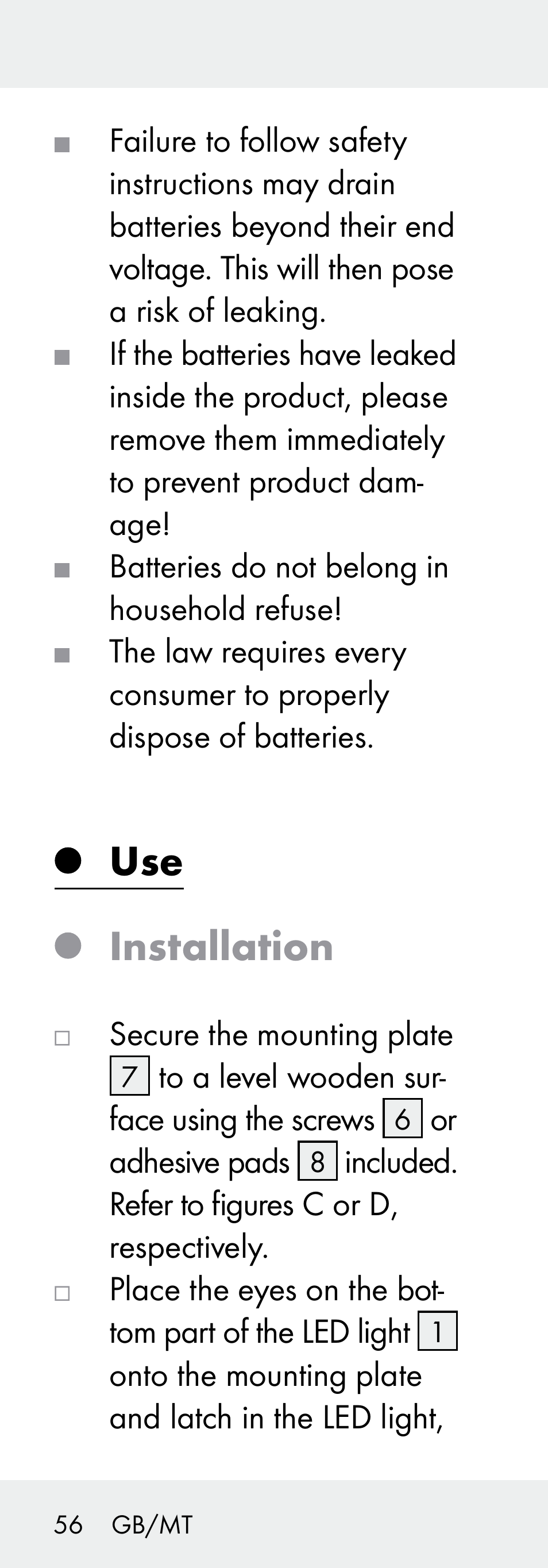 Use installation | Livarno 102738-14-01/ 102738-14-02 User Manual | Page 56 / 78