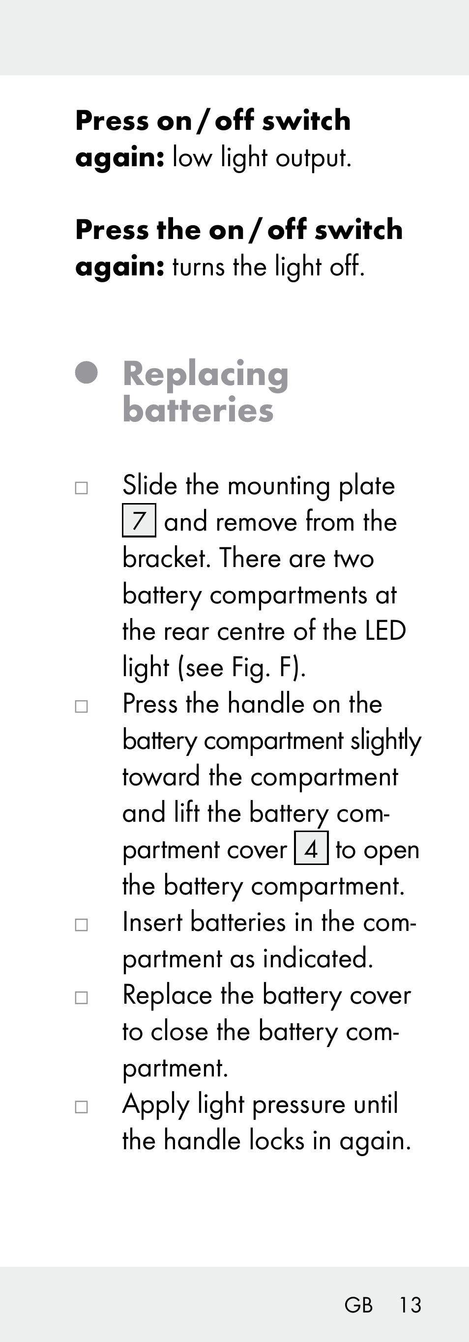 Replacing batteries | Livarno 102738-14-01/ 102738-14-02 User Manual | Page 13 / 104