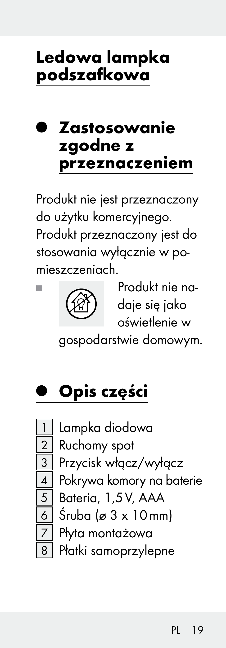 Opis części | Livarno 102738-14-01/ 102738-14-02 User Manual | Page 19 / 104