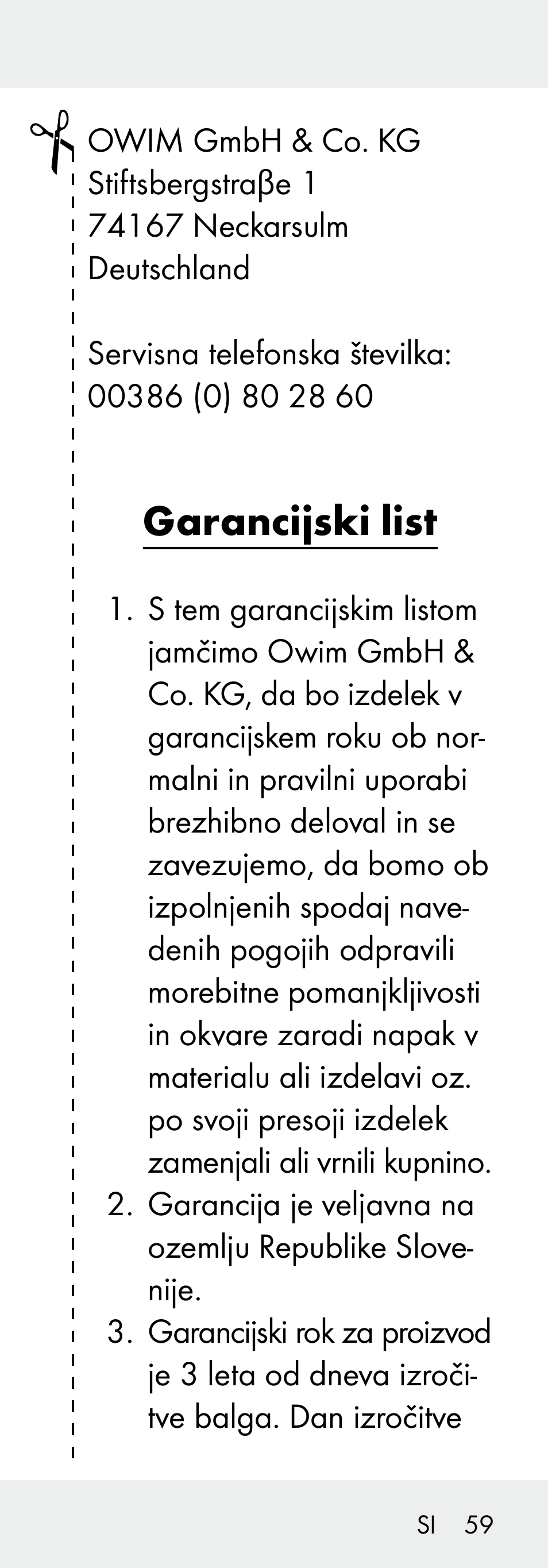 Garancijski list | Livarno 102738-14-01/ 102738-14-02 User Manual | Page 59 / 104