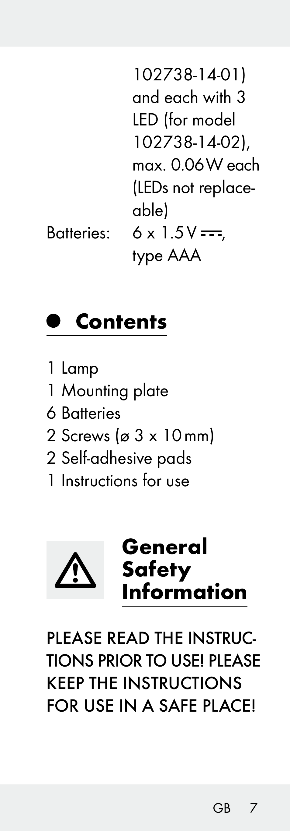 Livarno 102738-14-01/ 102738-14-02 User Manual | Page 7 / 104