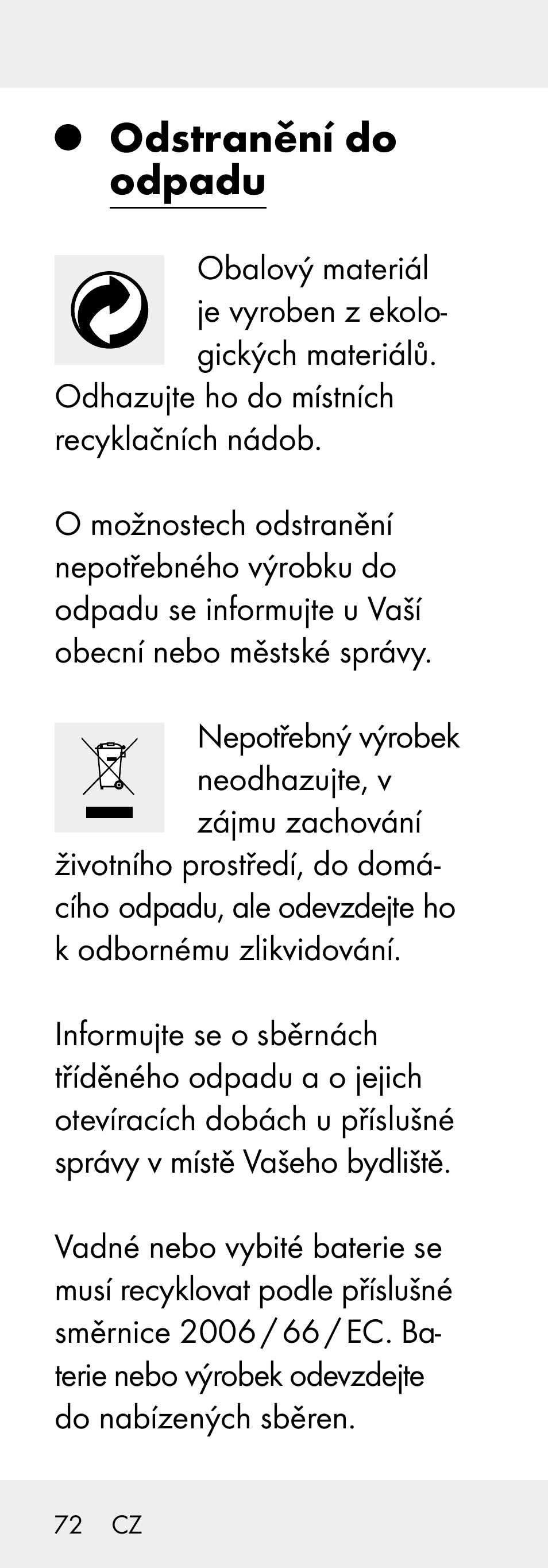 Odstranění do odpadu | Livarno 102738-14-01/ 102738-14-02 User Manual | Page 72 / 104