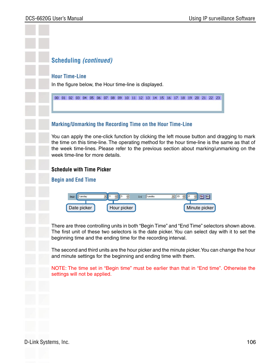Scheduling (continued) | D-Link DCS-6620G User Manual | Page 106 / 145