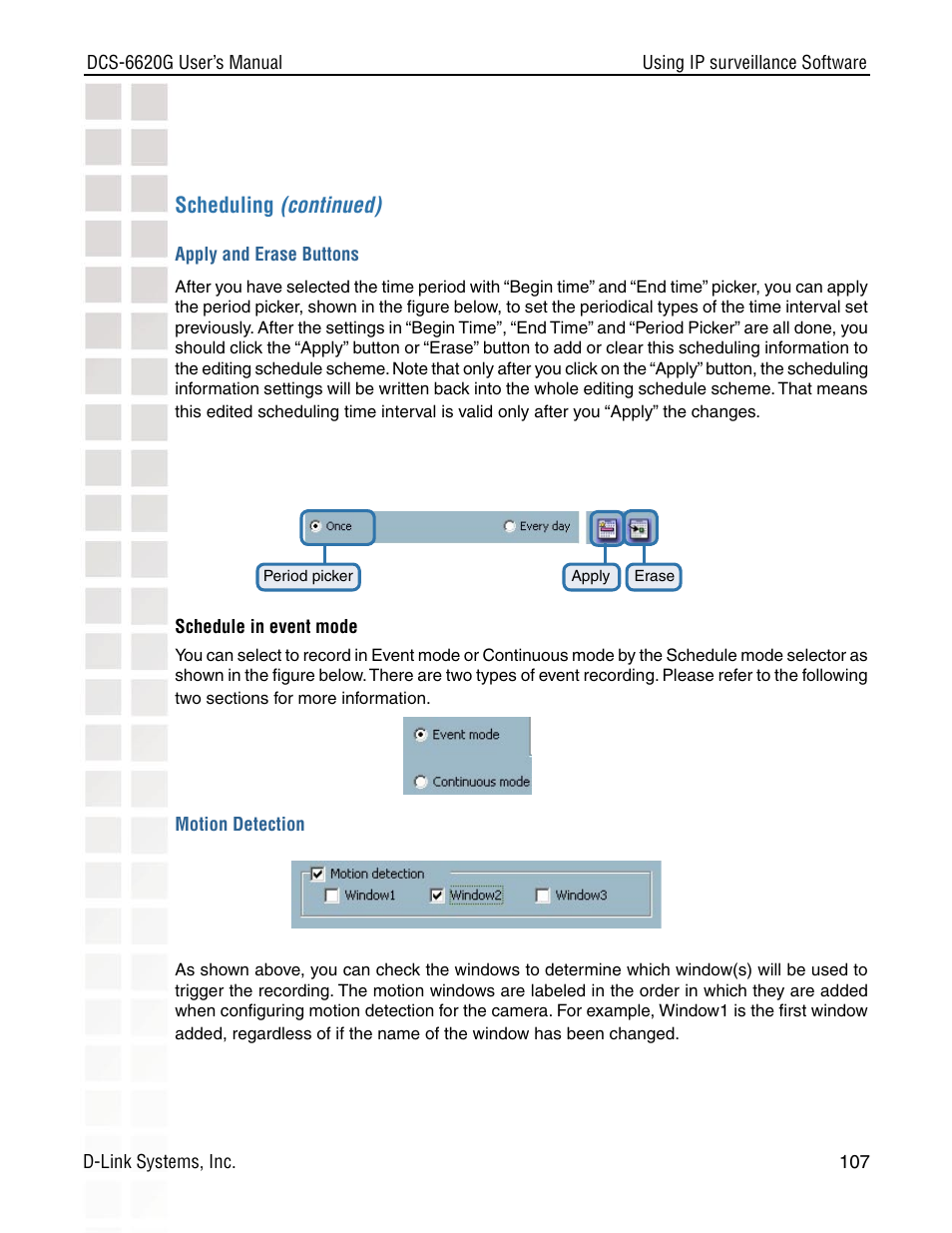 Scheduling (continued) | D-Link DCS-6620G User Manual | Page 107 / 145