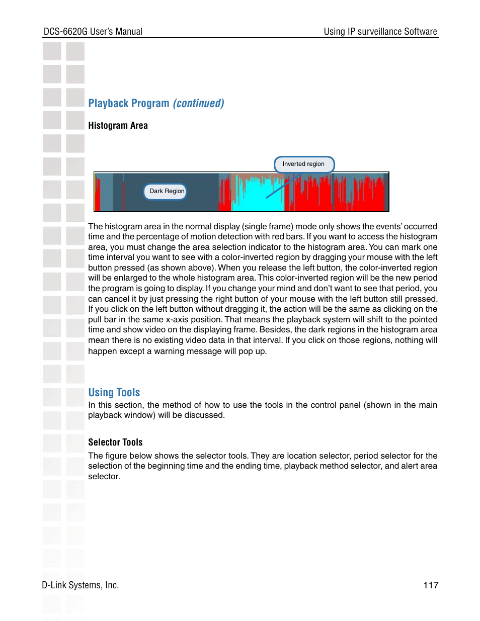 Playback program (continued), Using tools | D-Link DCS-6620G User Manual | Page 117 / 145