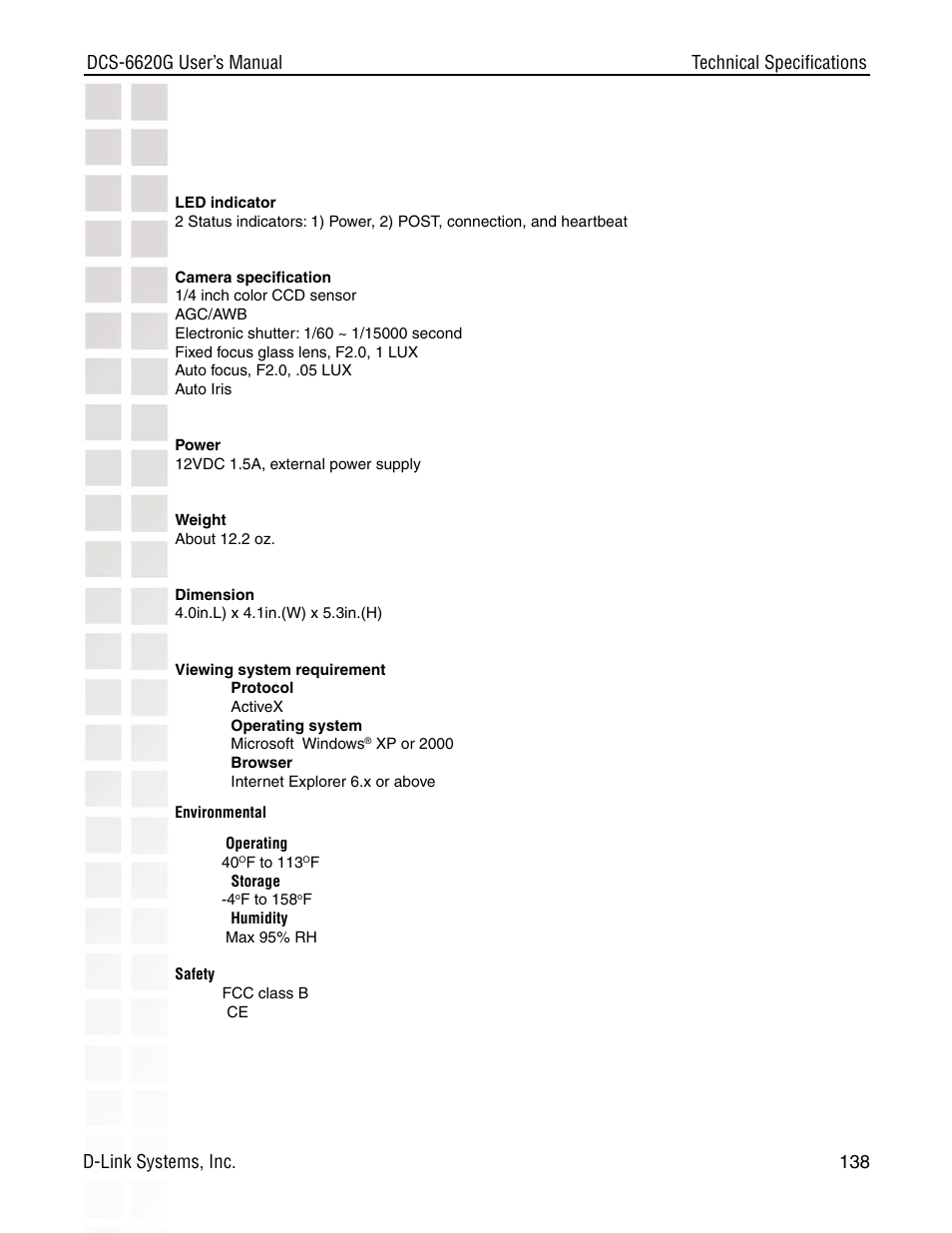 D-Link DCS-6620G User Manual | Page 138 / 145