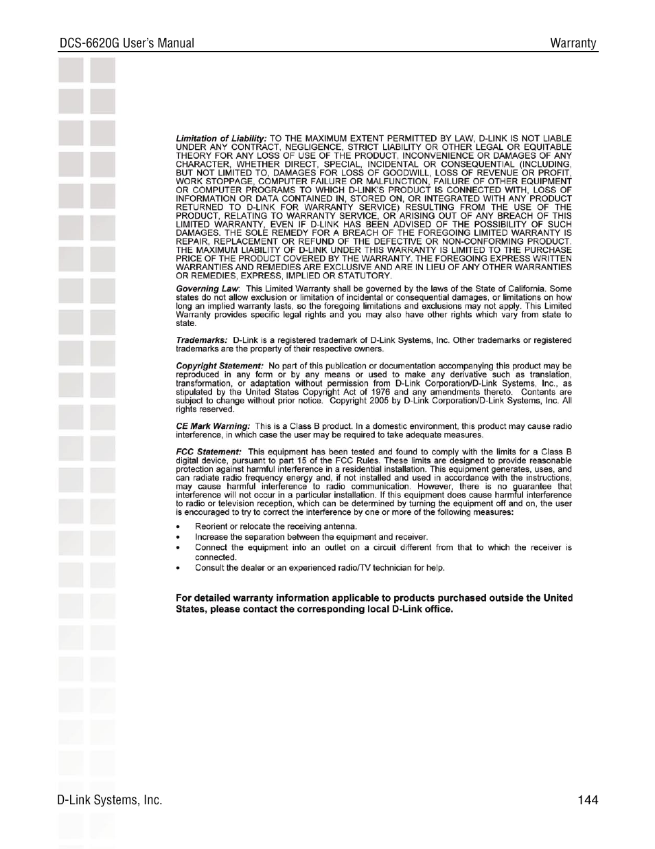 D-Link DCS-6620G User Manual | Page 144 / 145