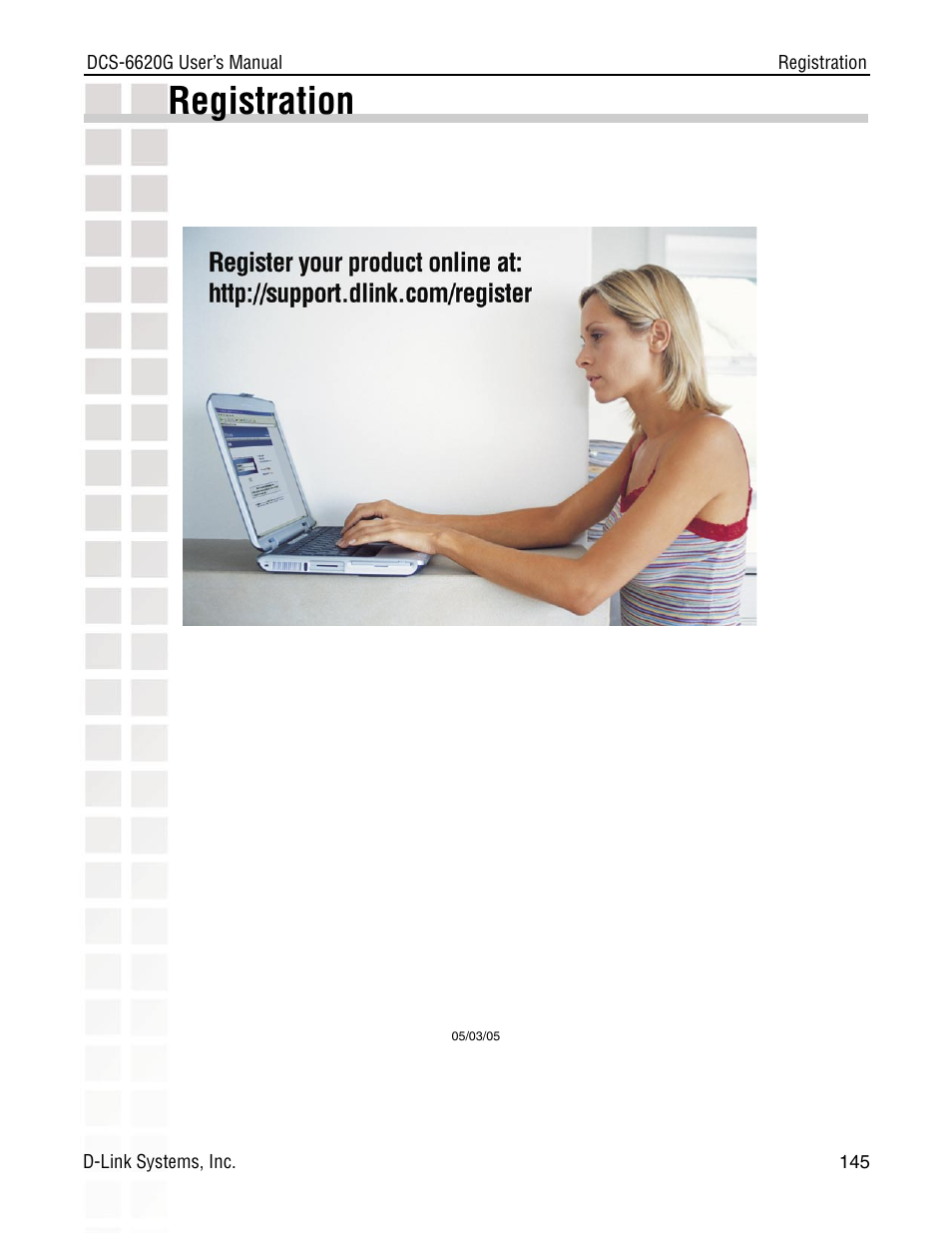 Registration | D-Link DCS-6620G User Manual | Page 145 / 145