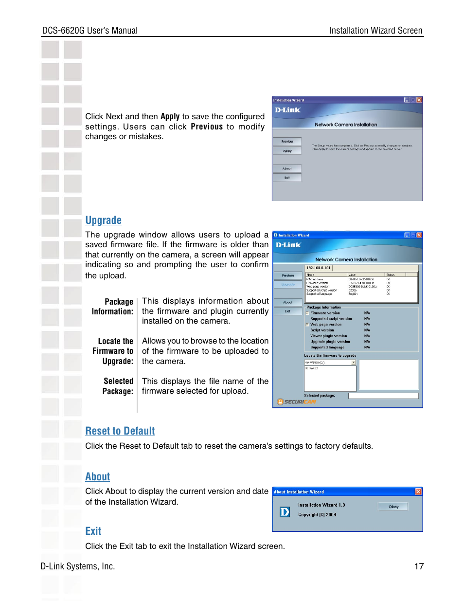 D-Link DCS-6620G User Manual | Page 17 / 145