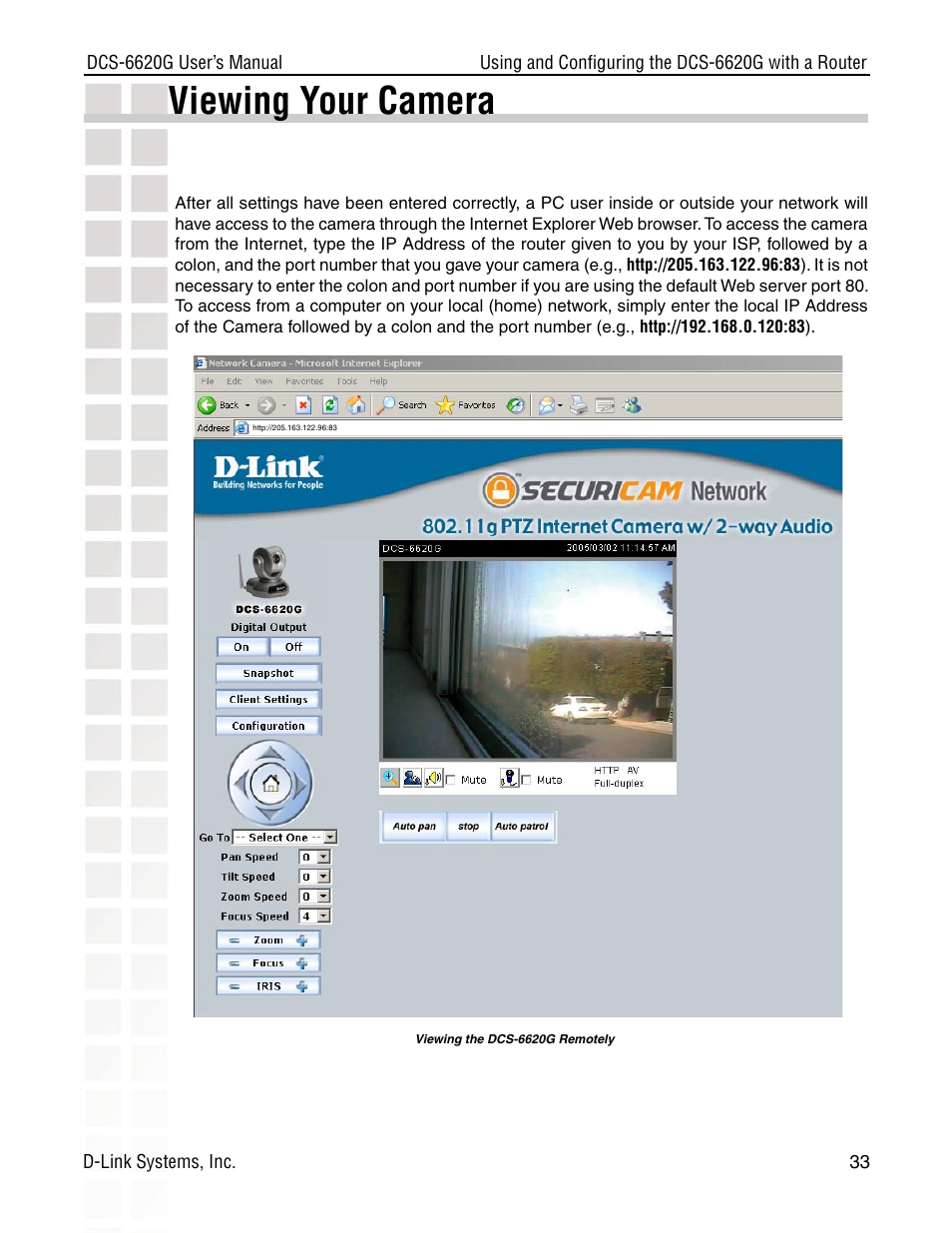 Viewing your camera | D-Link DCS-6620G User Manual | Page 33 / 145