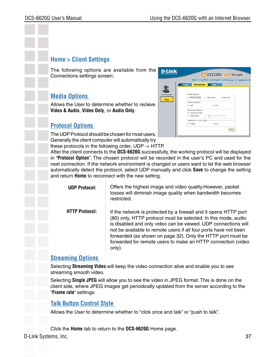 D-Link DCS-6620G User Manual | Page 37 / 145