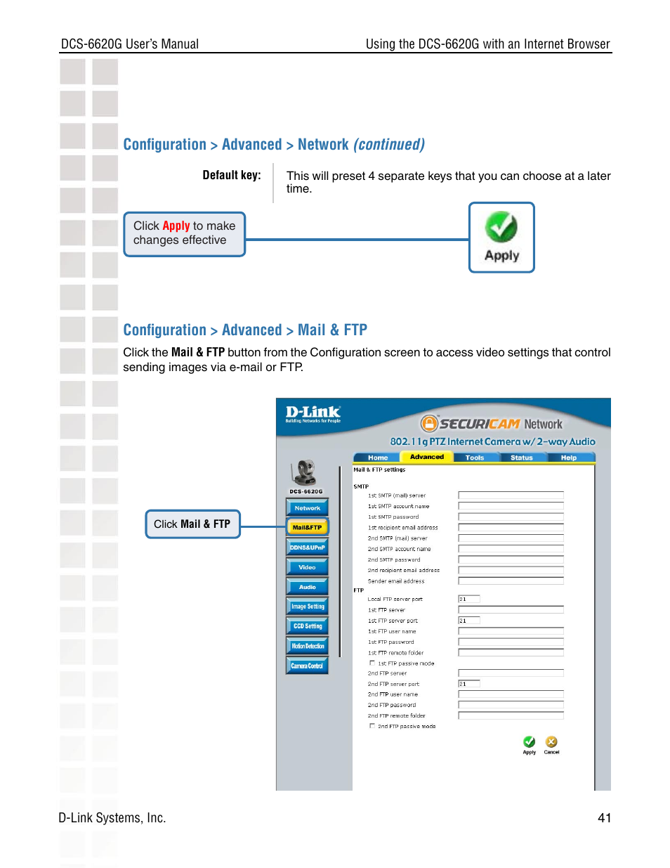 D-Link DCS-6620G User Manual | Page 41 / 145
