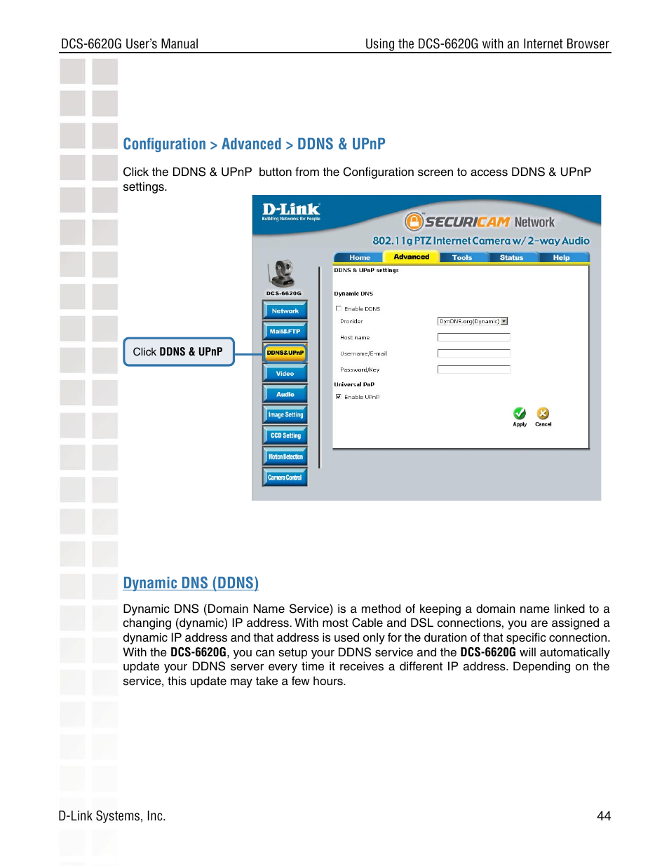 D-Link DCS-6620G User Manual | Page 44 / 145