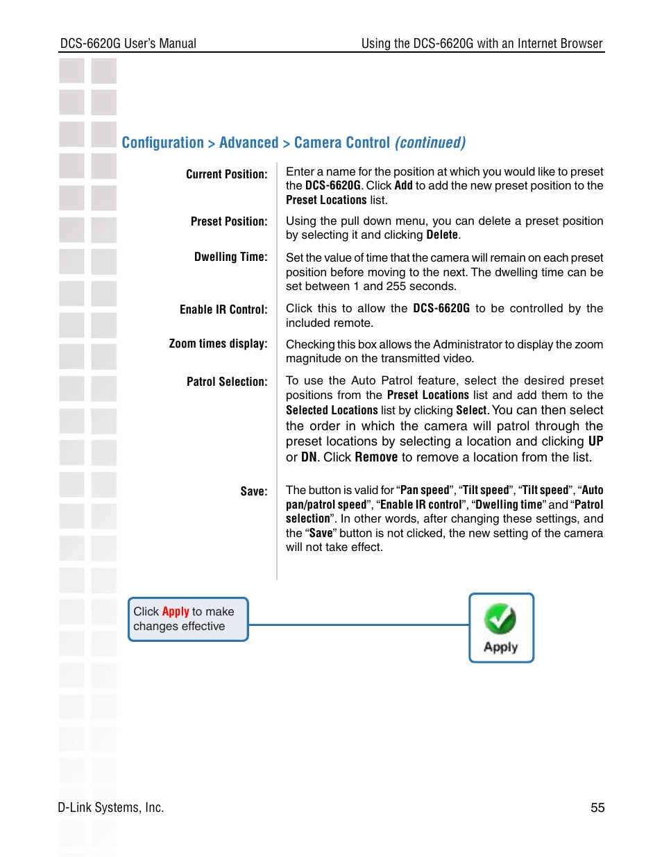 D-Link DCS-6620G User Manual | Page 55 / 145