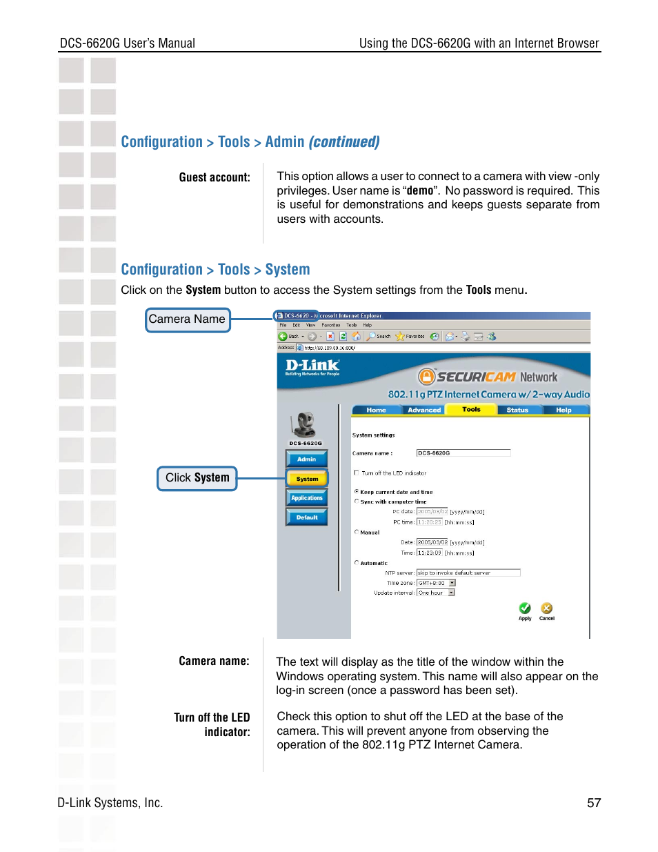 D-Link DCS-6620G User Manual | Page 57 / 145