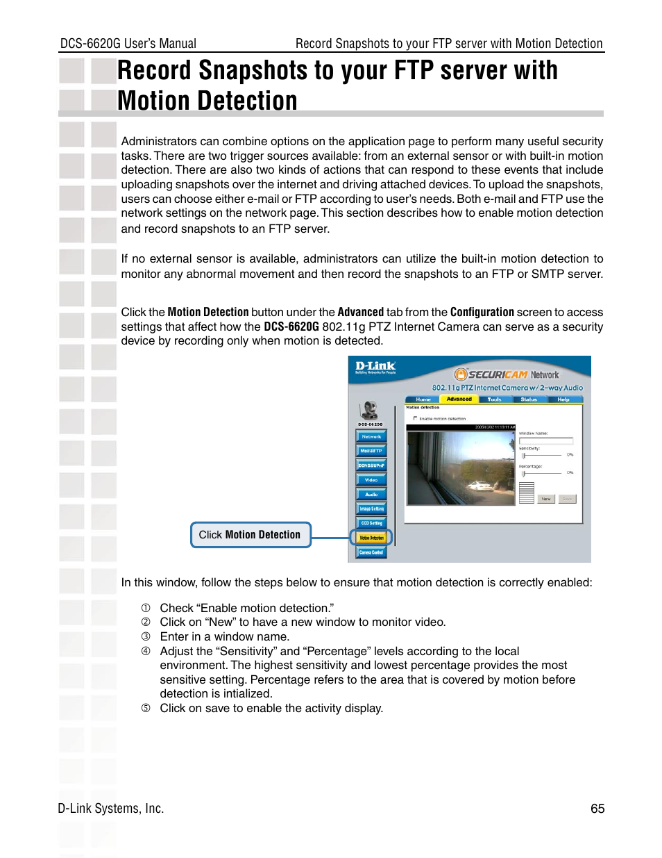 D-Link DCS-6620G User Manual | Page 65 / 145