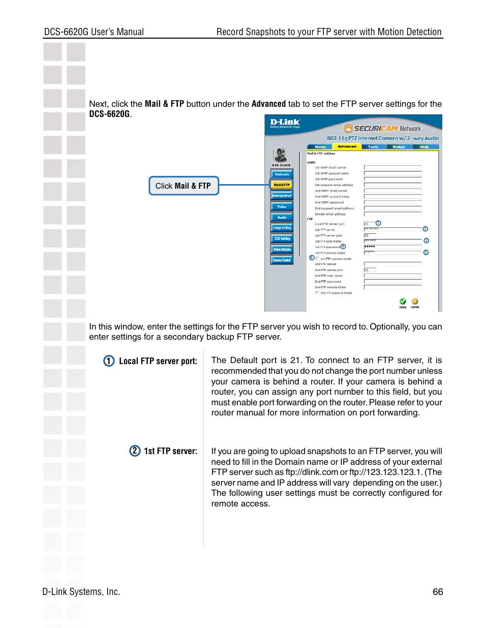 D-Link DCS-6620G User Manual | Page 66 / 145