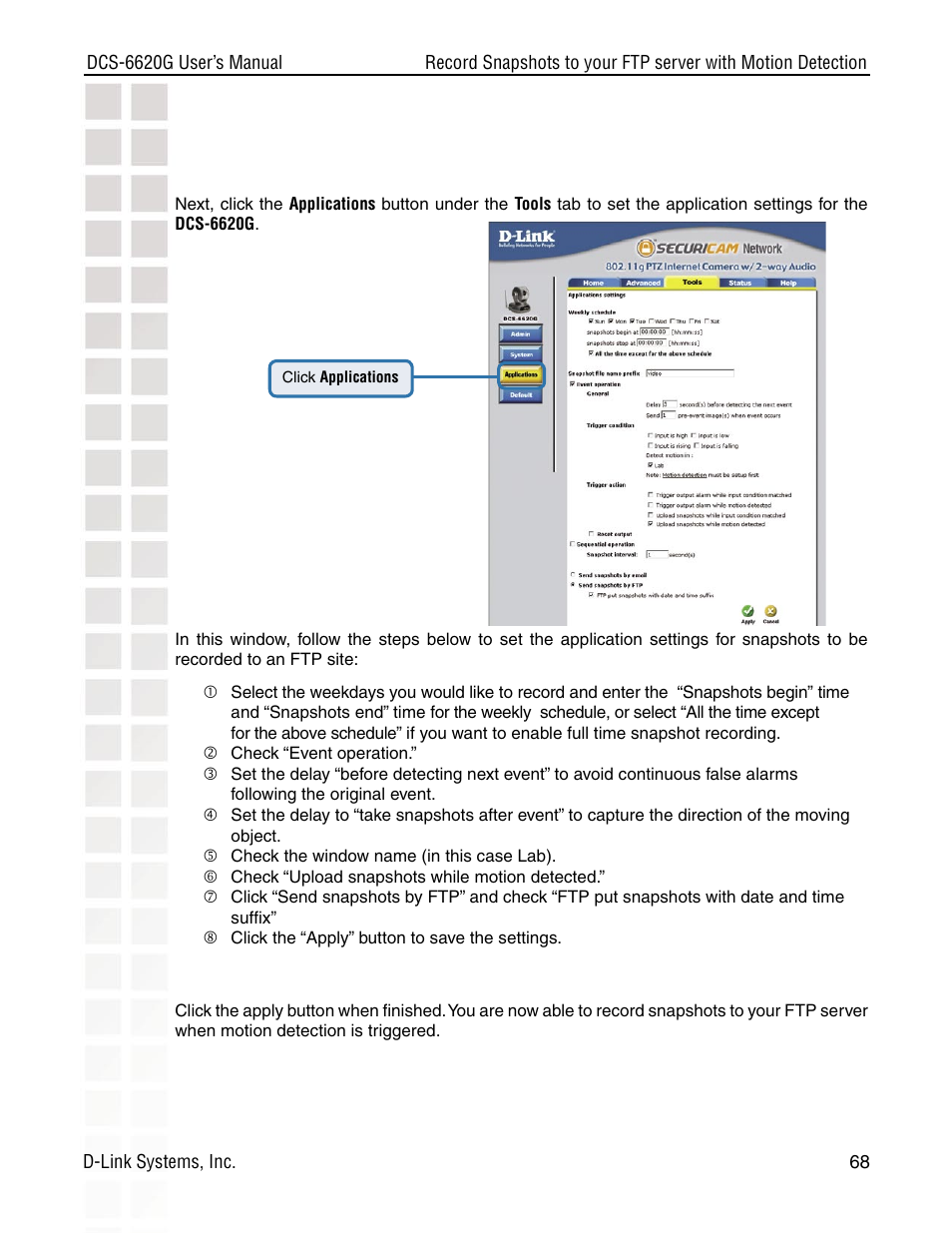D-Link DCS-6620G User Manual | Page 68 / 145