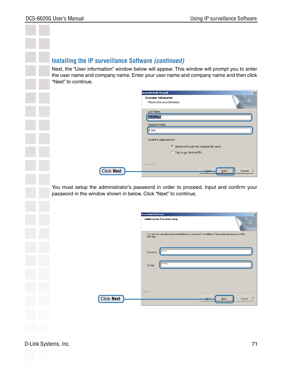 D-Link DCS-6620G User Manual | Page 71 / 145
