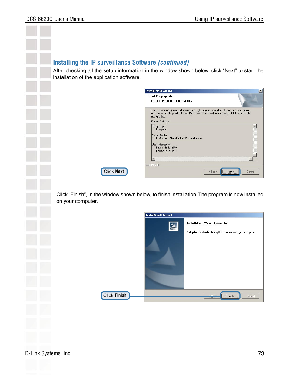 D-Link DCS-6620G User Manual | Page 73 / 145